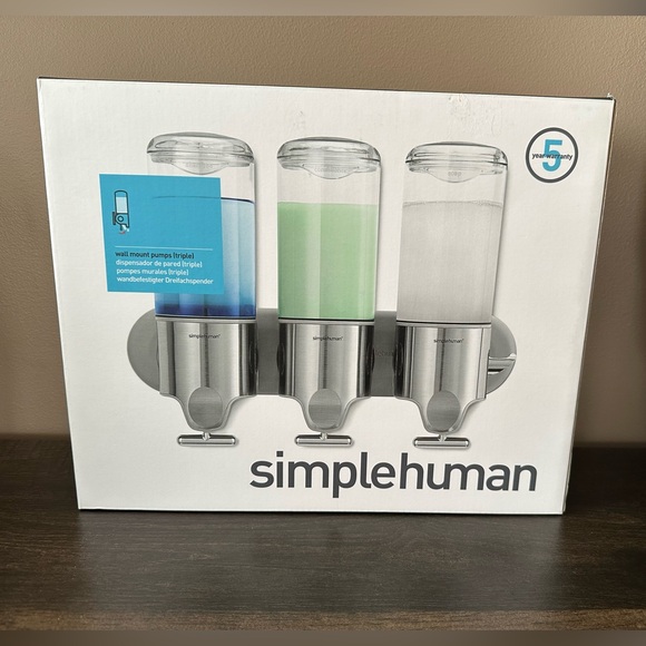 Simplehuman triple shower wall mount  dispenser pumps - Picture 5 of 7